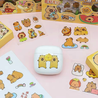 Set 100 Láminas de Stickers “Capybara”