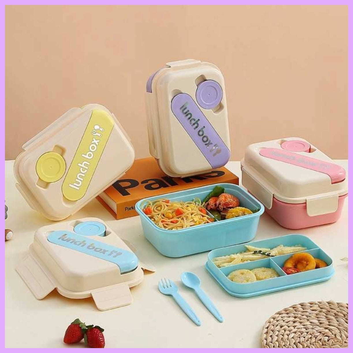 Lunch Box 2 Niveles + Cubiertos. 1100ml