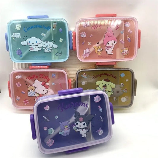 Lunch Box + Tenedor “Sanrio”. 23x15x6Cms