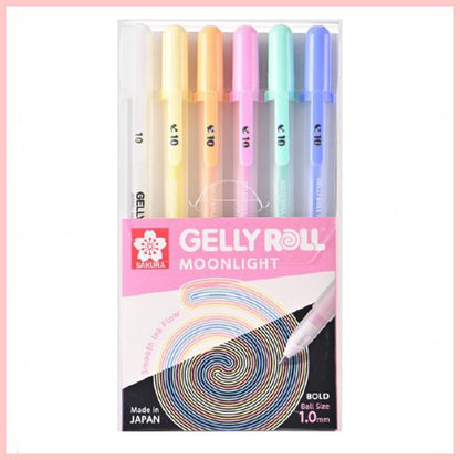 Set 6 Gelly Roll Moonlight (Especial Hoja Negra). 1.0mm