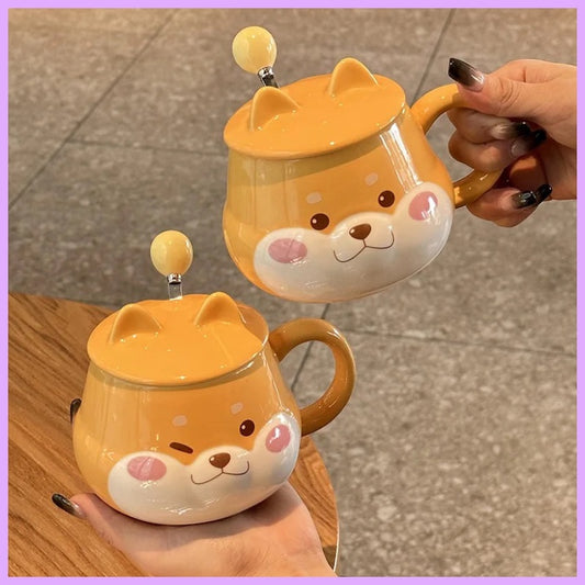 Taza + cuchara “Shiba Inu”. 400ml