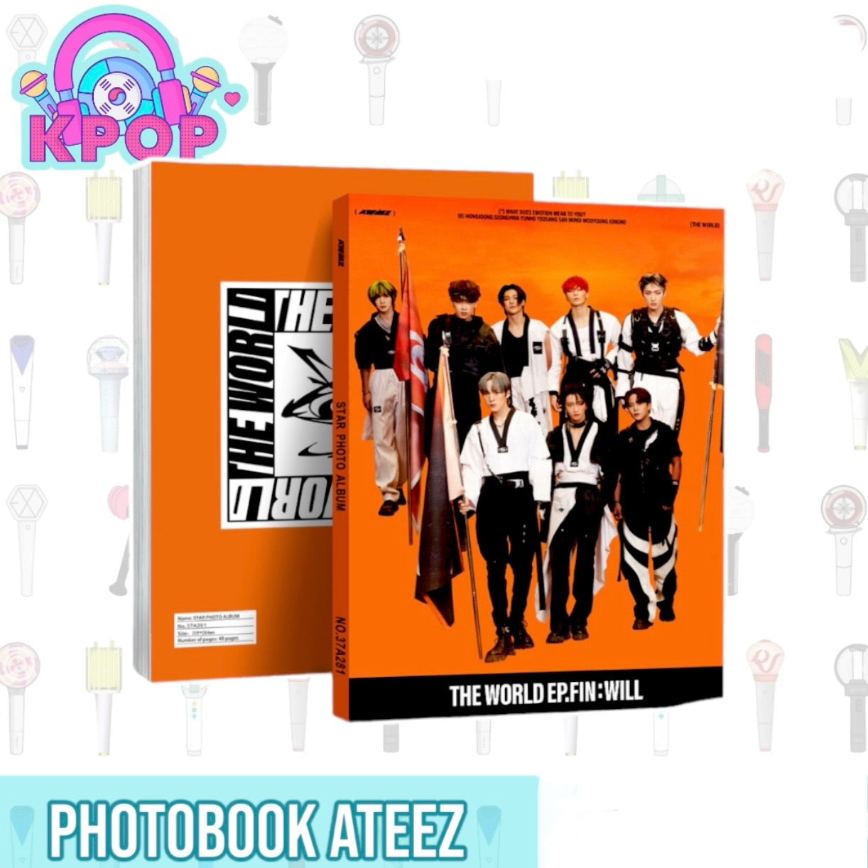 Photobook “Ateez” + 4 PhotoCards + Lámina de Stickers. 40 Páginas 29x21Cms