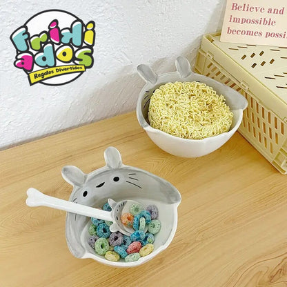 Bowl + Cuchara “Totoro”. Material Cerámica.