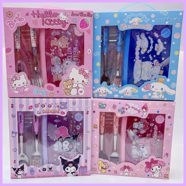 Set de LunchBox + Cubiertos “Sanrio”.