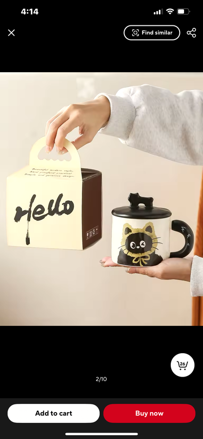 Taza + Tapa “Gatito Gorro”. 360ml