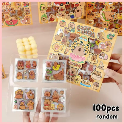 Set 100 Láminas de Stickers “Capybara”