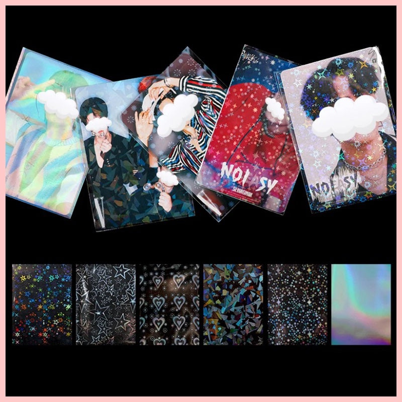 Set 50 Sleeves Transparentes Holograficos para Photocards.