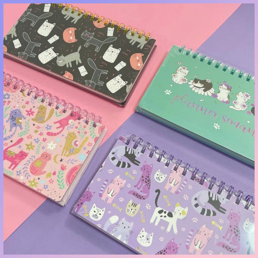 Planner Semanal “Gatitos”. 52 Hojas 23x12Cms