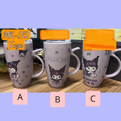 Taza + Tapa Hermética “Kuromi Sanrio”, material Cerámica, 580ml