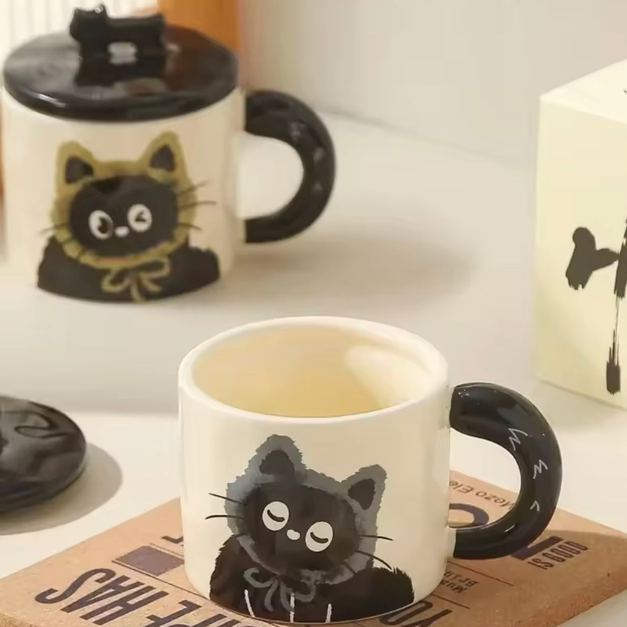 Taza + Tapa “Gatito Gorro”. 360ml