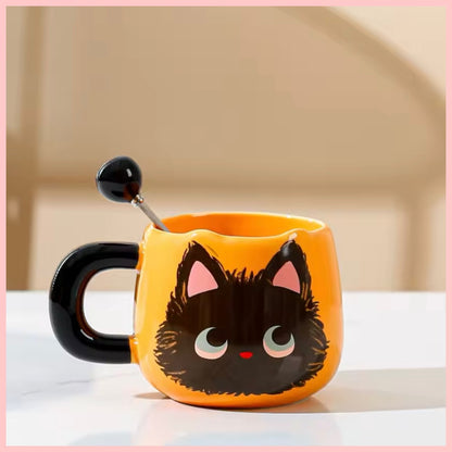 Taza + Cuchara “Gatito”. Material Cerámica, 400ml.