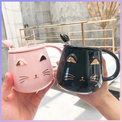 Taza + tapa + cuchara “Gatito”. 400ml