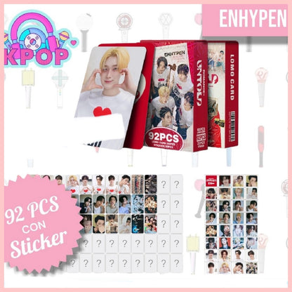 Set 92 PCS “ENHYPEN”. 60 Photocards + 32 Mini Stickers.