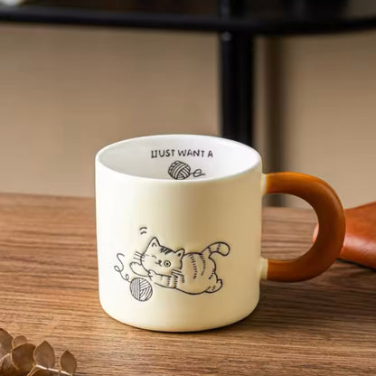 Taza Gatito + Tapa + Cuchara. 400ml