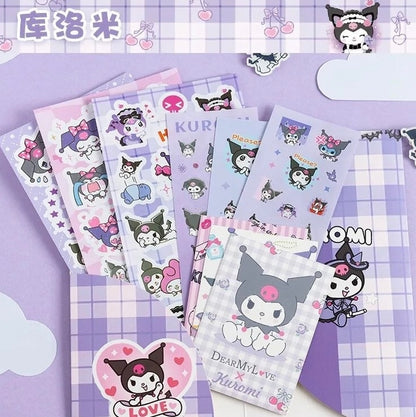 Set 6 Láminas de Stickers + 3 Mini Cartones + Carpeta “Sanrio”