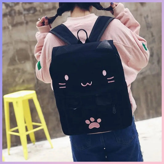 Mochila “Gatito Negro”. 40x30x12cms