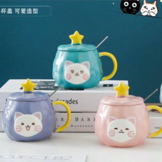 Taza Gato + Cuchara. 450ml