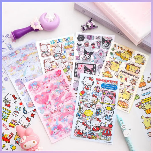 Set 4 láminas de Stickers a prueba de agua. “Sanrio”