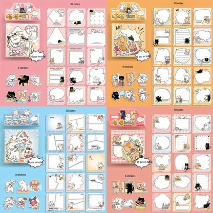 Set 30 Notas + 6 Stickers “Gatitos”