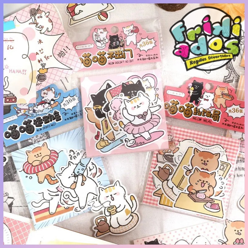 Set 30 Notas + 6 Stickers “Gatitos”