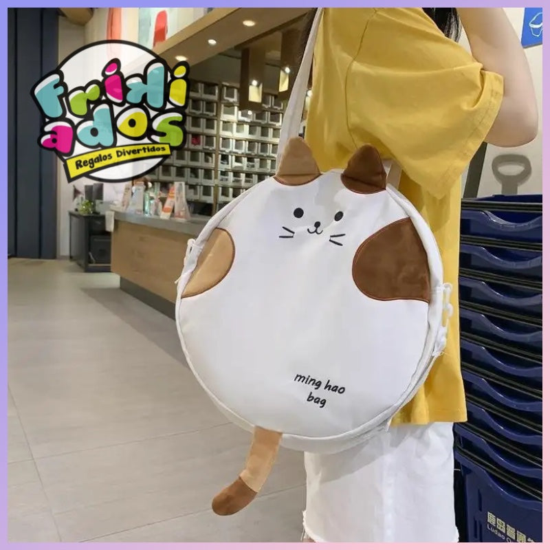 Bolso “Gatito” + Llavero + Pin. 36x36x9Cms