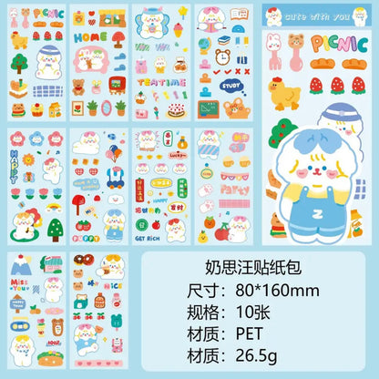 Set 10 Láminas de Stickers. Son a prueba de agua.