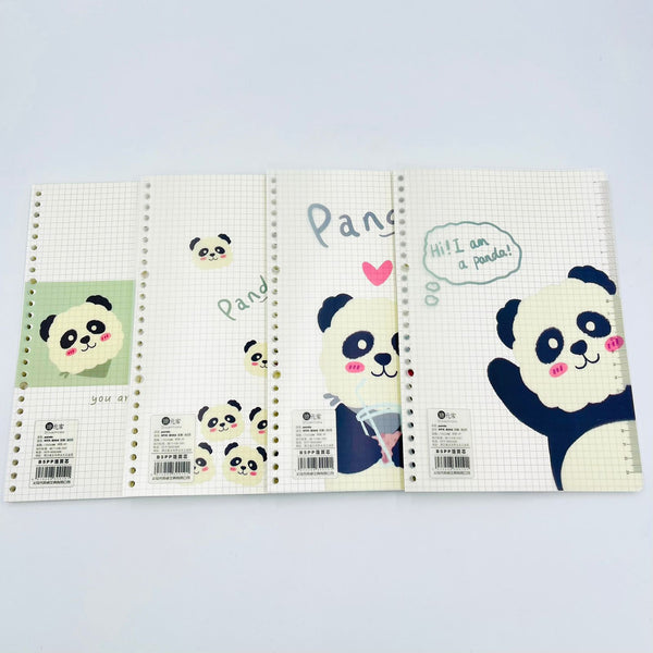 Repuesto de 80 hojas para Binder, Líneas o Cuadros + Portada Transparente “Panda”, tamaño B5