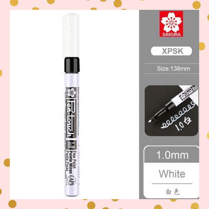 Marcadores permanentes de pintura Pen Touch Colores Plata-Oro-Cobre-Blanco, punta 1mm - Sakura - Frikiados