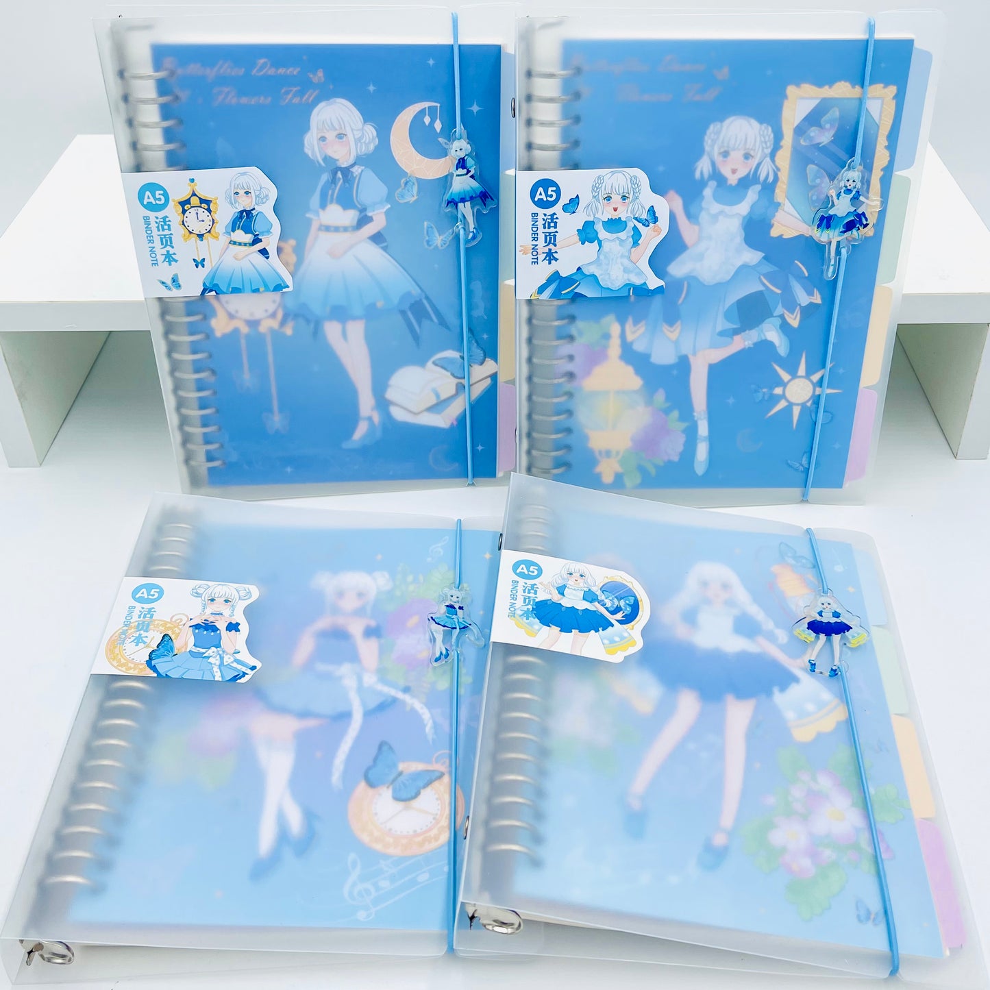 Cuaderno Binder A5 Con Anillos Metálicos + 4 Separadores + Elástico + 60 Hojas con líneas