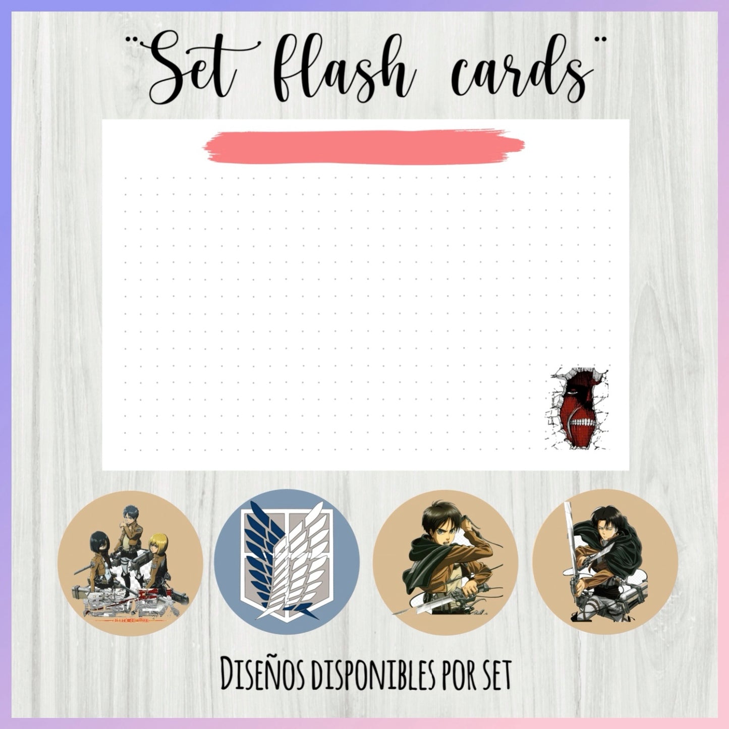 Set de 25 Flash Cards “Shingeki no Kyojin”