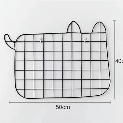 Rejilla organizadora de pared, diseño gatito, colores: rosada, negra y blanca, 40x55cms