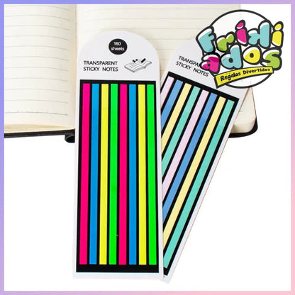 Sticky Notes Transparentes para Destacar. 160U, 20x6cms