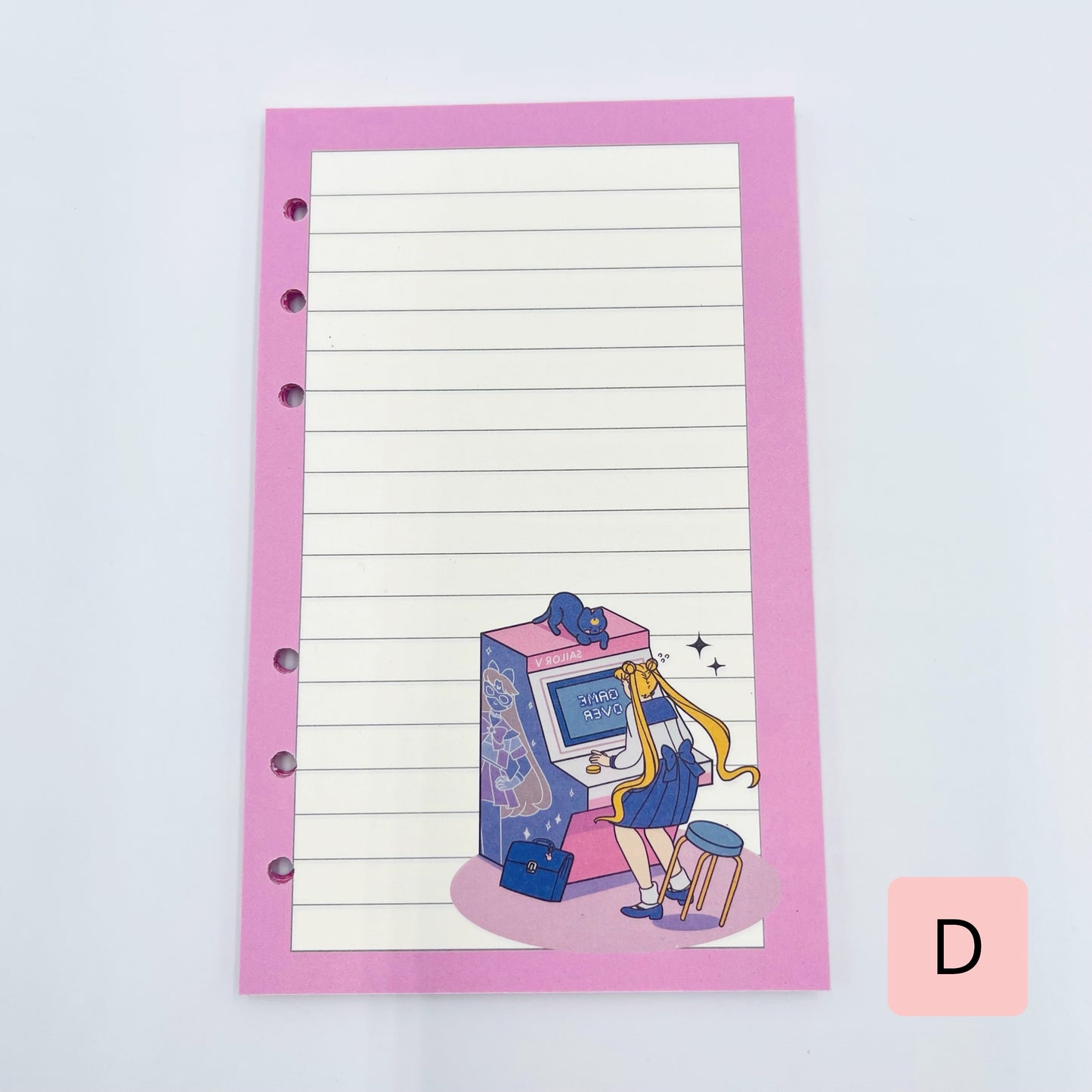 Set 40 hojas para planner Binder “Sailor Moon”, tamaño A6