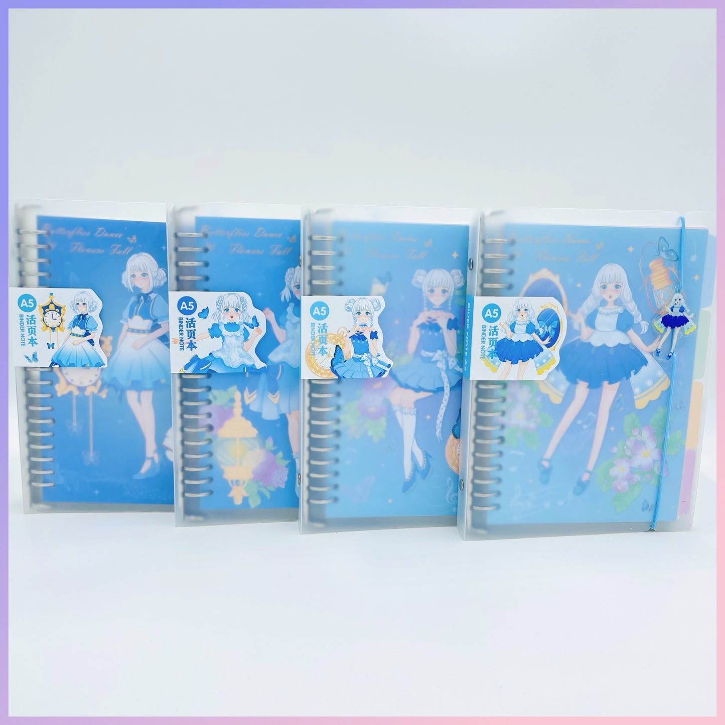 Cuaderno Binder A5 Con Anillos Metálicos + 4 Separadores + Elástico + 60 Hojas con líneas