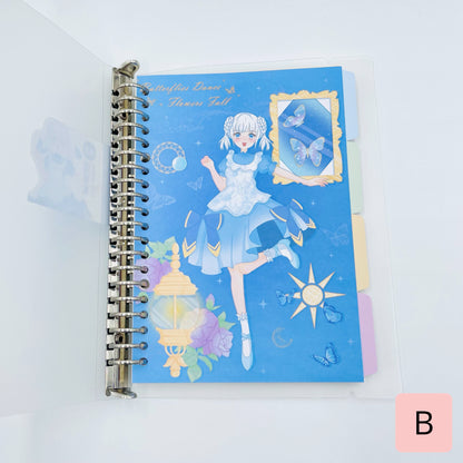 Cuaderno Binder A5 Con Anillos Metálicos + 4 Separadores + Elástico + 60 Hojas con líneas