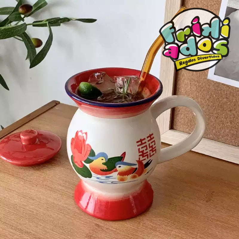 Taza + Tapa “Estilo Oriental”. Material Cerámica. 400ml