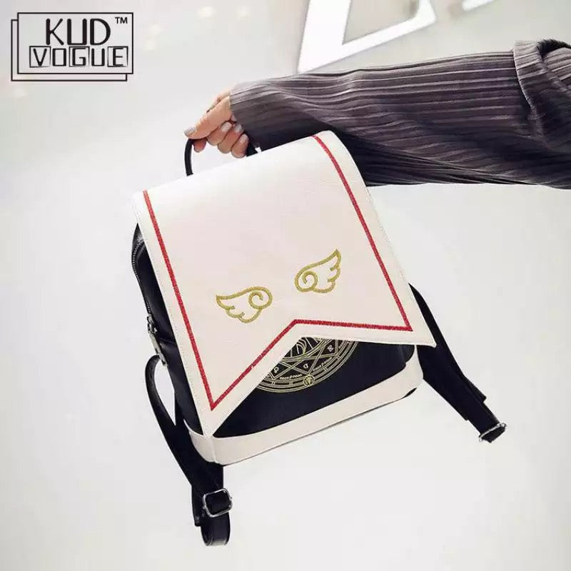 Mochila “Sakura Card Captor”, material cuerina, 35x25x14cms