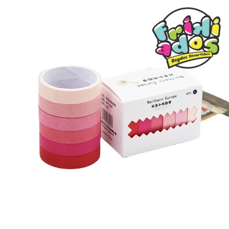 Set 6 Washi Tape, 1cmsx2M