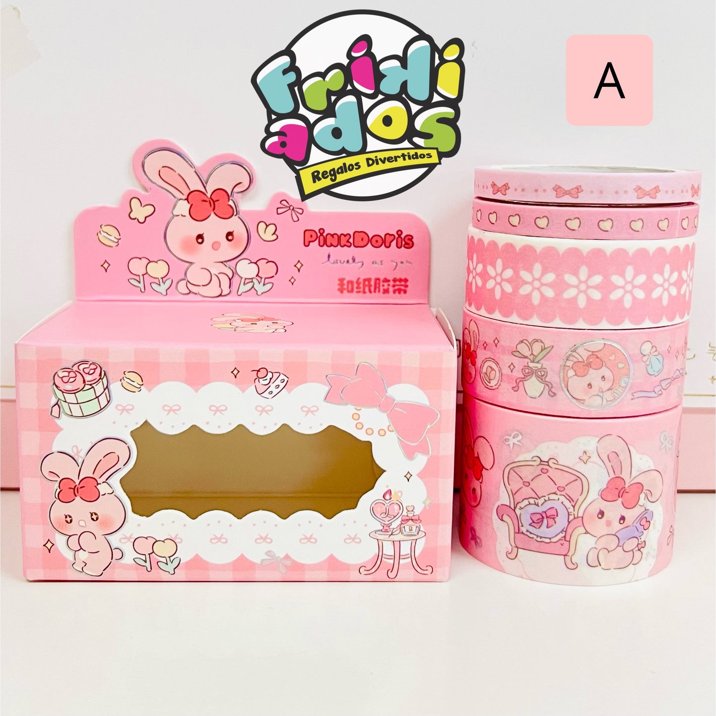 Set 5 Washi Tape con destellos Plateados.