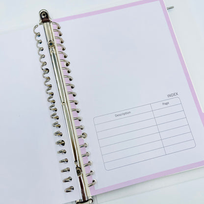 Cuaderno Binder A5 Con Anillos Metálicos + 4 Separadores + Elástico + 60 Hojas con líneas